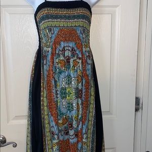 Printed spaghetti strap/strapless summer dress